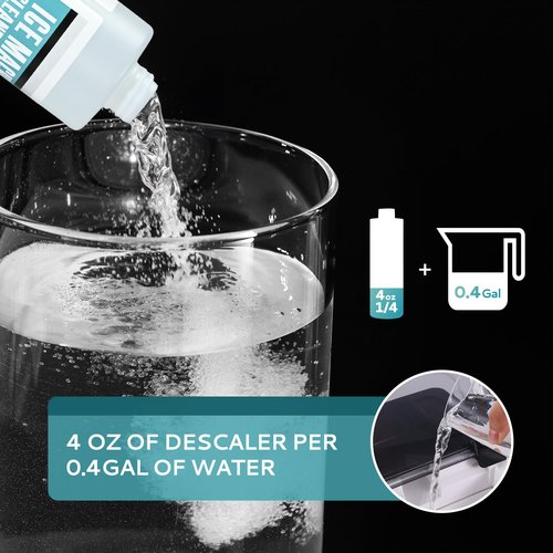 EUHOMY Ice Machine Cleaner Descaler, 32 Fl OZ Ice Maker Cleaner (8 Uses), Ideal Universal Descaling Solution for All Brands Ice Maker, Single Use Coffee and Espresso Machines (2 Bottles)