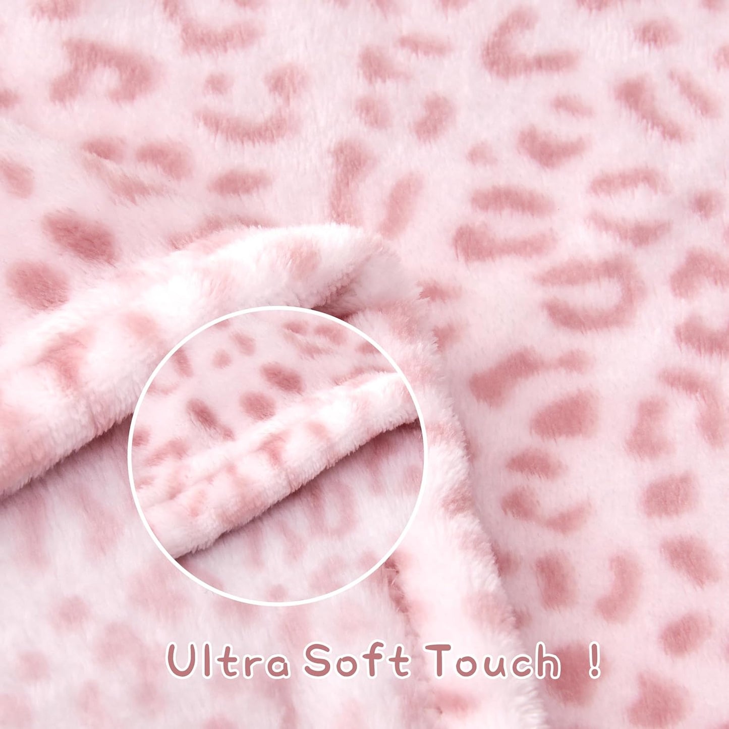 Yurhap Leopard Print Baby Blanket - Ultra Soft Cozy Fleece for Girls | 30"x40", Light Pink