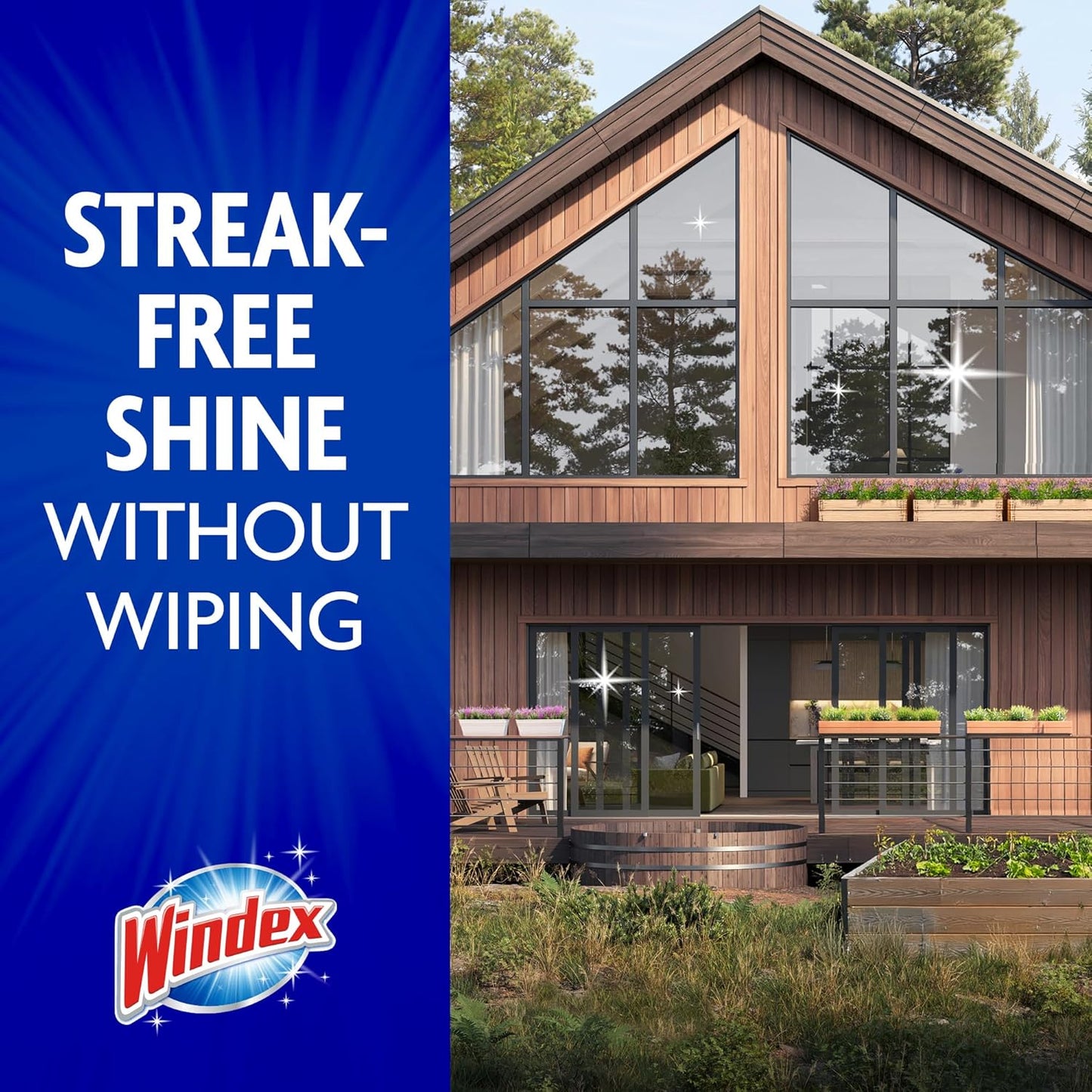 Windex Outdoor Window & Glass Cleaner - Ammonia-Free Formula for Deep Cleaning | 32 Fl Oz (Pack of 2)