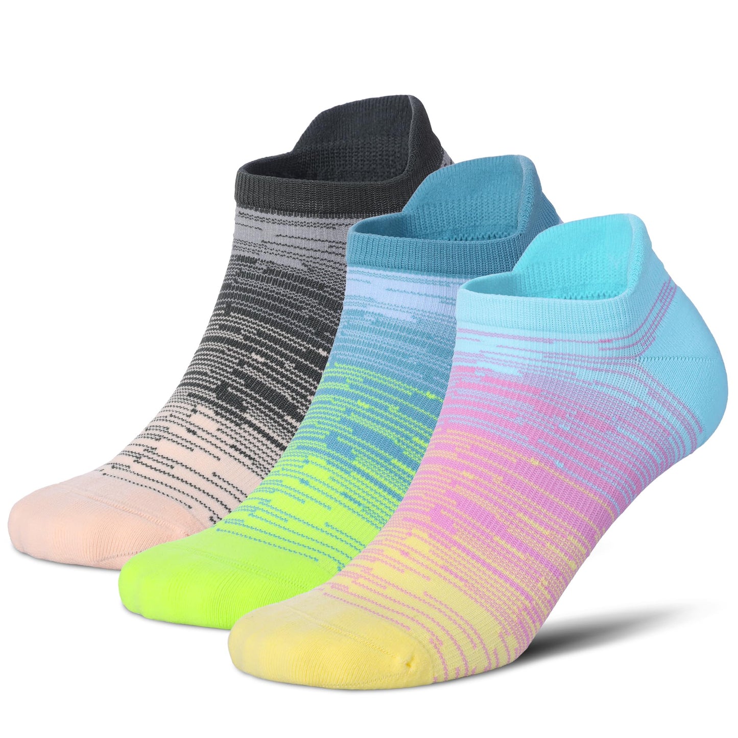 LEVSOX Ankle Compression Socks for Women Men Cushioned Running Support Socks for Plantar Fasciitis Relief 3 Pairs