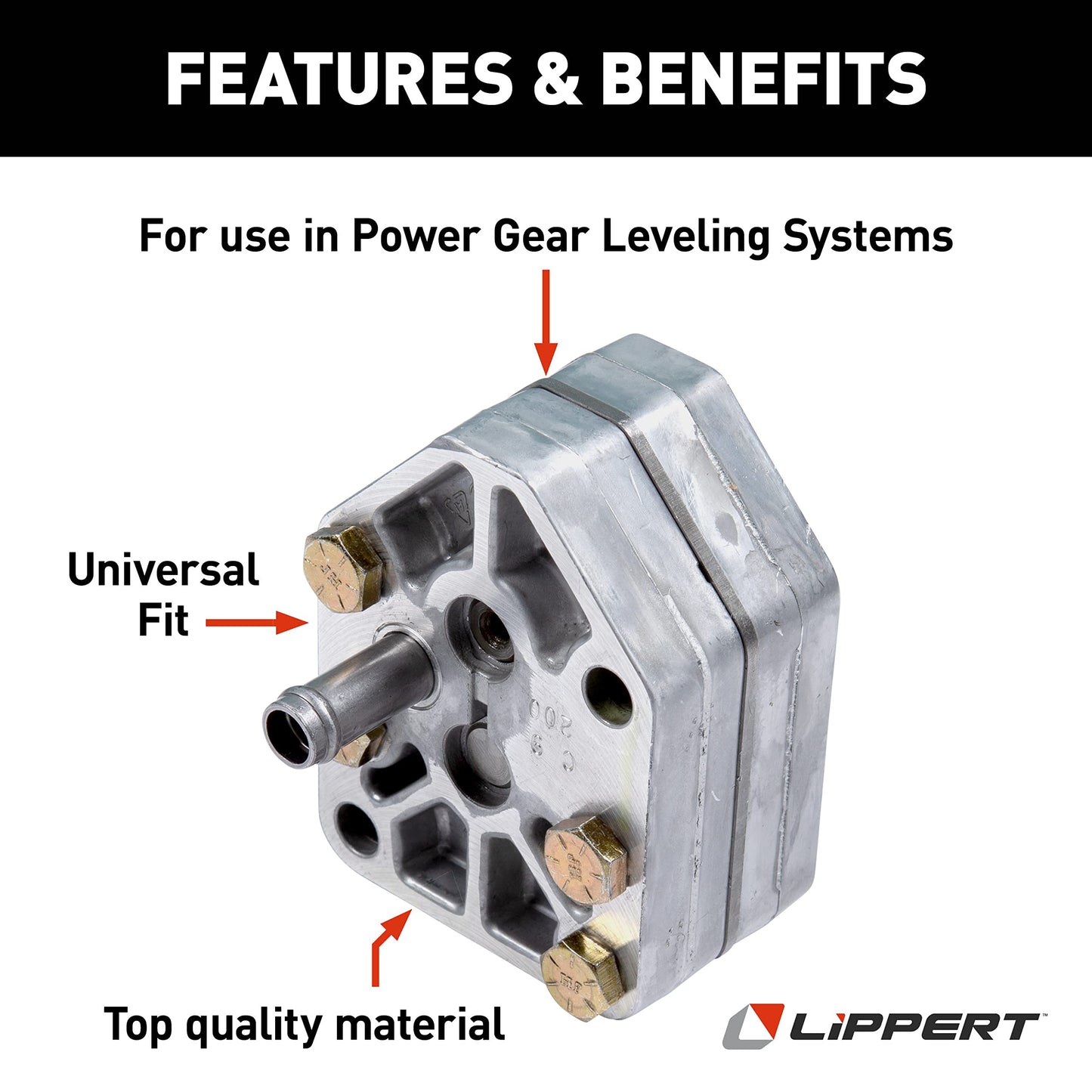 Power Gear Lippert Hydraulic RV Leveling Pump Service Kit, Shaft Seal, Bolts, Exact-Match Replacement Components - 359304