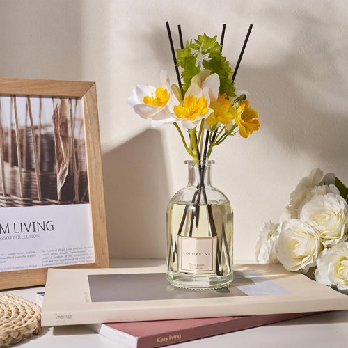 Cocorrína Reed Diffuser - Clean Linen Scent | 8.5 Fl. Oz (250ml) with 8 Sticks for Home Decor