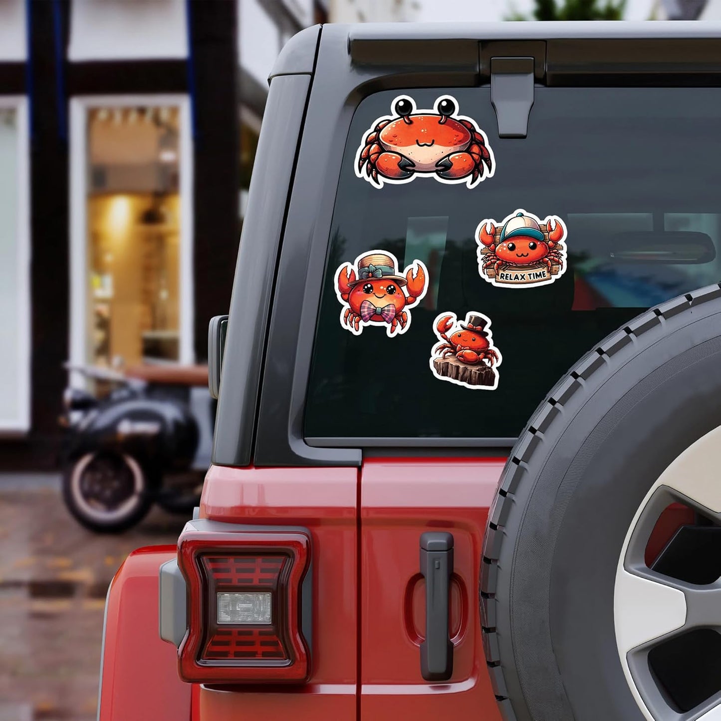 BIGZORO Pack 50 PCS Crab Stickers Print Sea Ocean Animal Waterproof Vinyl Decals Cute Items for Men Women Kids Boys
