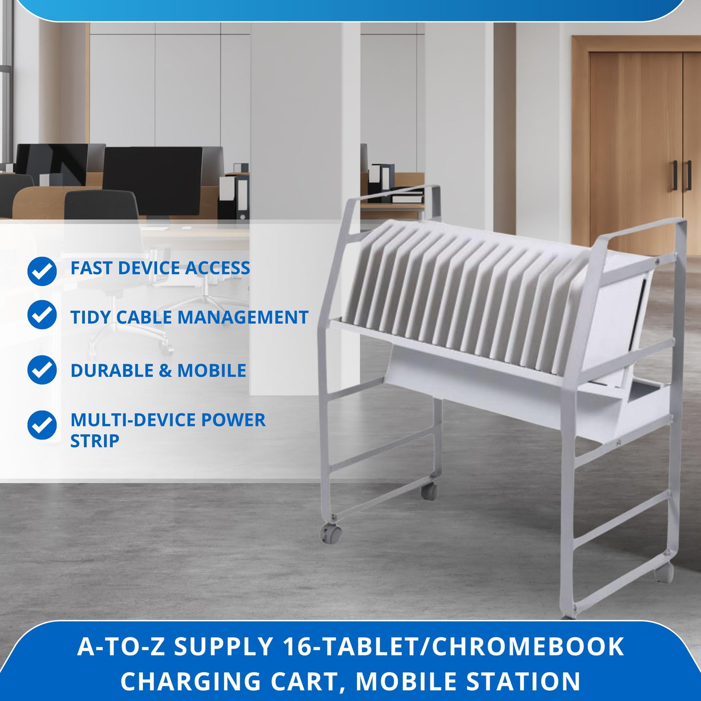 FSE 373-LOTM16 16-Tablet/Chromebook Open Charging Cart