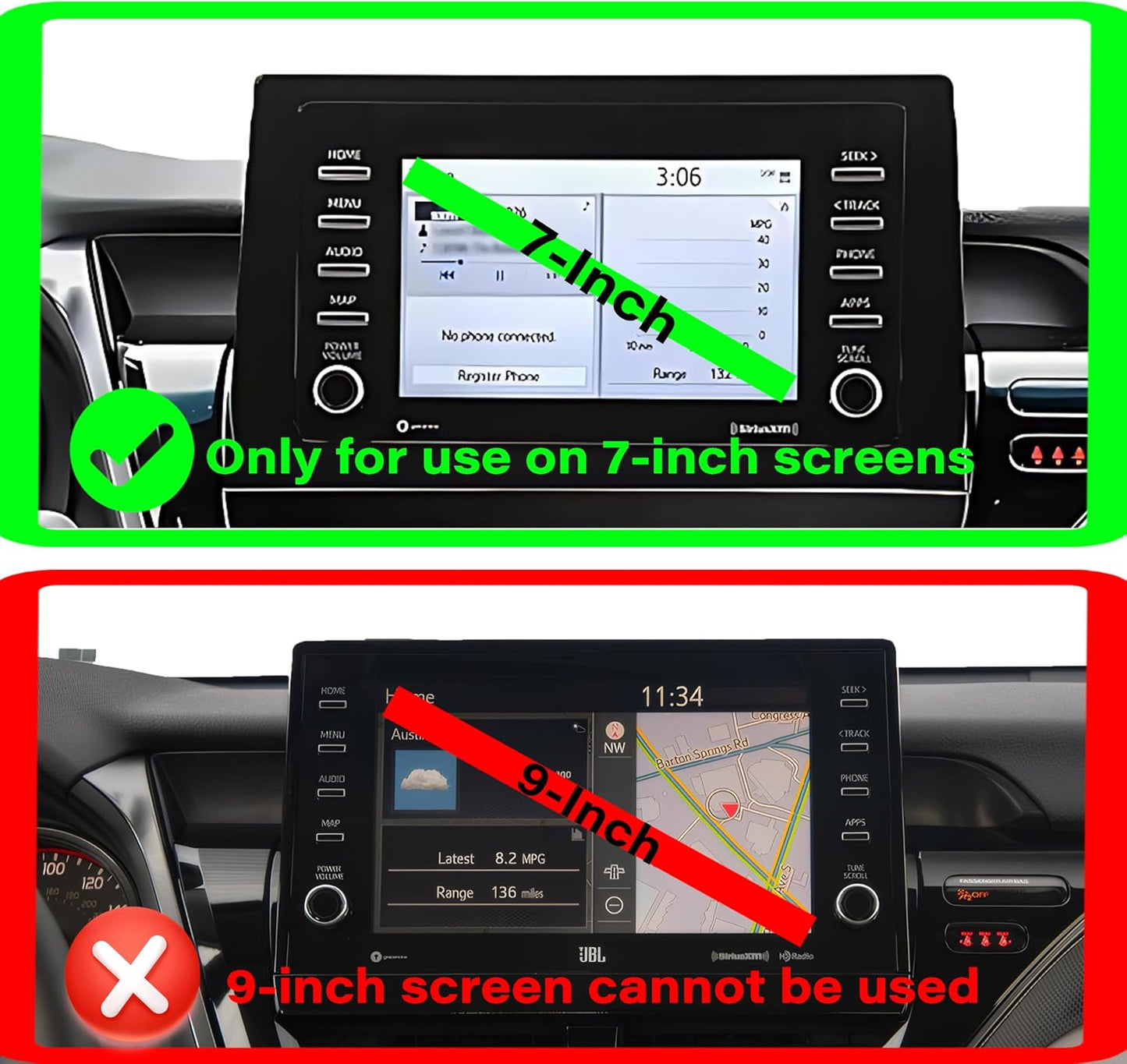 AbeeyGeomarn 2021-2024 7 Inch 360 Car Phone Holder for Toyota Camry Accessories Apply to Touch Screen Fixed Clip