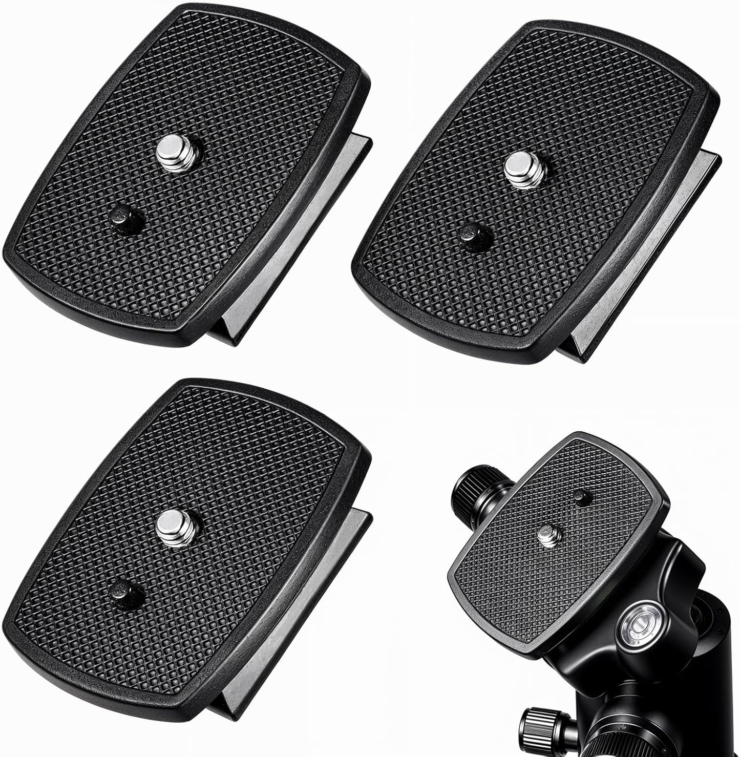 Josojoou 3PCS 43x43mm Universal Tripod Quick Release Plate, Camera Tripod Mount Adapter with Screws, Camera Tripods