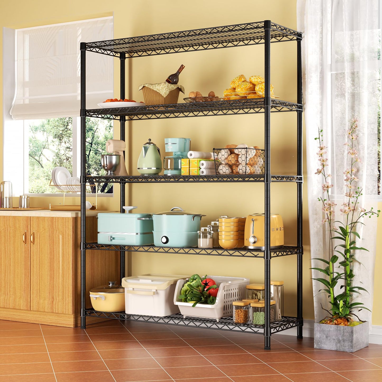 SINGAYE Shelf Closet Wire Shelving：Adjustable Metal Unit for Laundry Room Organization Bathroom Kitchen Home Garage Storage Pantry Rack Shelves