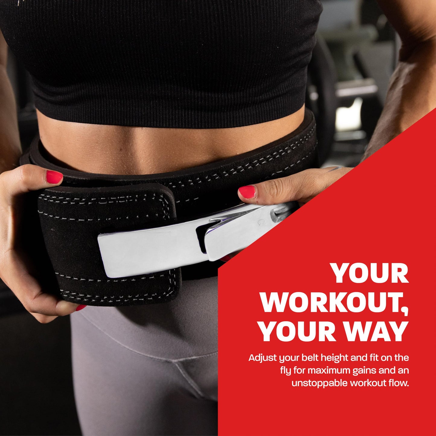 Hawk Sports Weightlifting Belt for Men and Women, 10mm x 4" Genuine Leather Lever Belt for Bodybuilding, Perfect for Deadlifting, Powerlifting, and Squats - Medium, Silver/Black