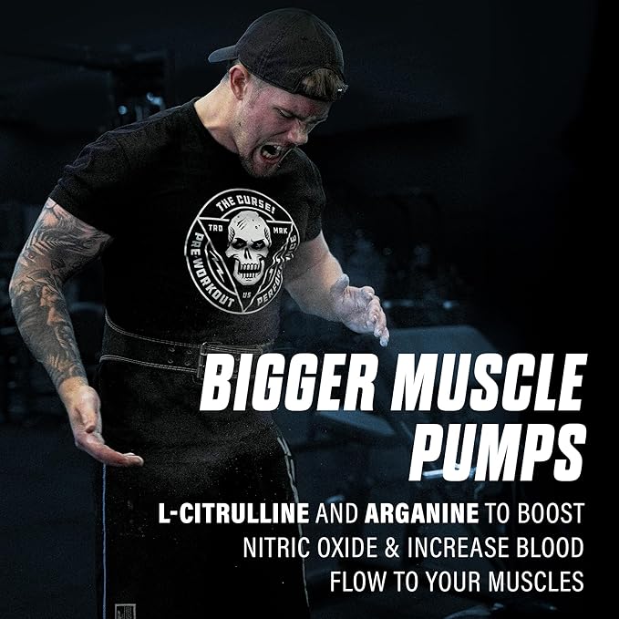 JNX SPORTS The Curse! Pump ??Stim-Free Pre-Workout | Sour Candy 40 Serves | Caffeine-Free Pump Pre Workout, Non-Stim Nitric Oxide Preworkout for Men & Women