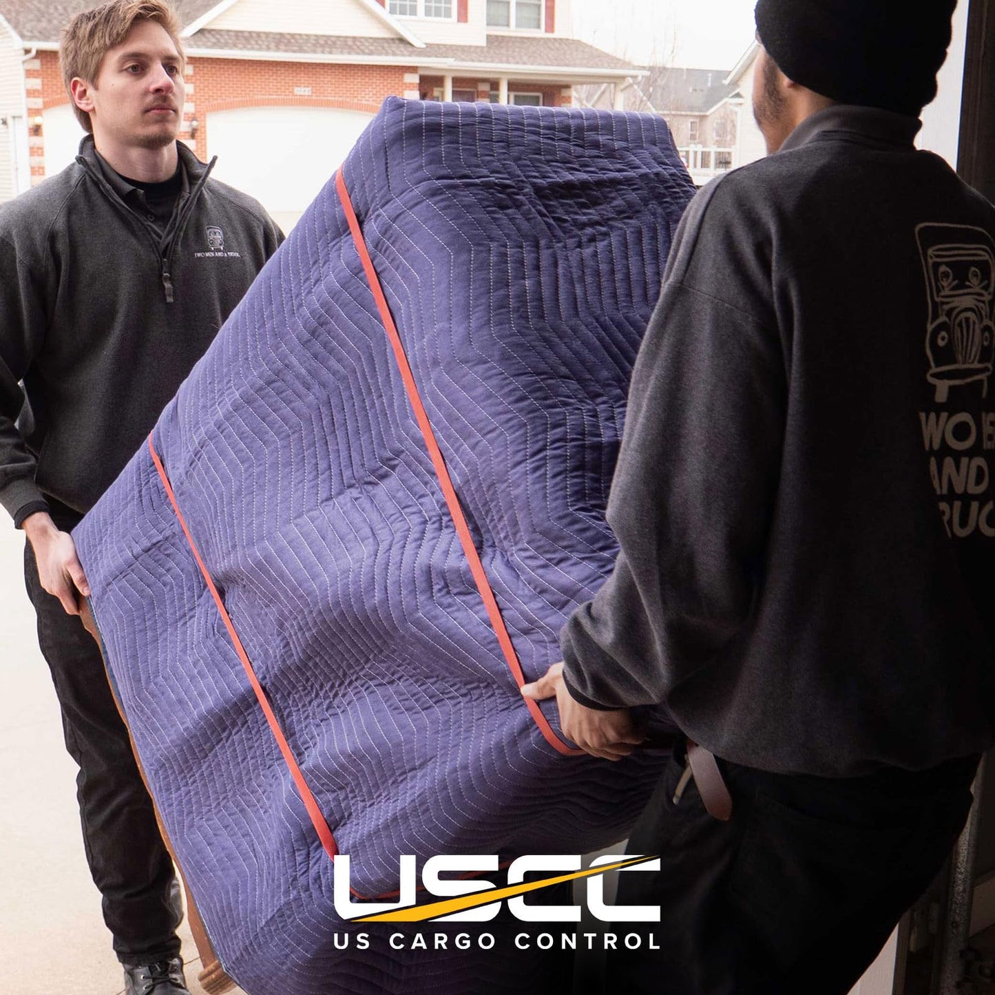 US Cargo Control Moving Blankets Heavy Duty 72"x80" 24-Pack (43 lbs/doz), Packing Blankets for Moving Furniture, Shipping, and Storage, Lightweight Quilted Furniture Pads, Tough Blue Polyester