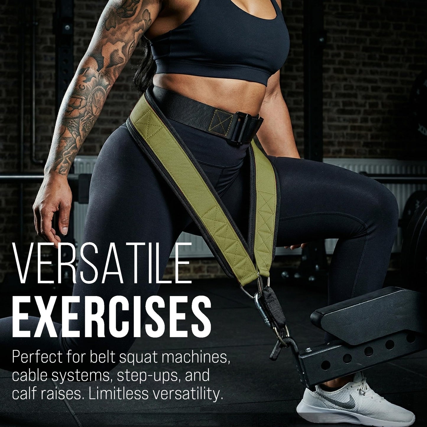 LSGCHAMA Belt for Belt Squats, Rack Attachment and Squat Machine,Heavy Duty Dip Belt Weighted Pull Up Belt for Workout