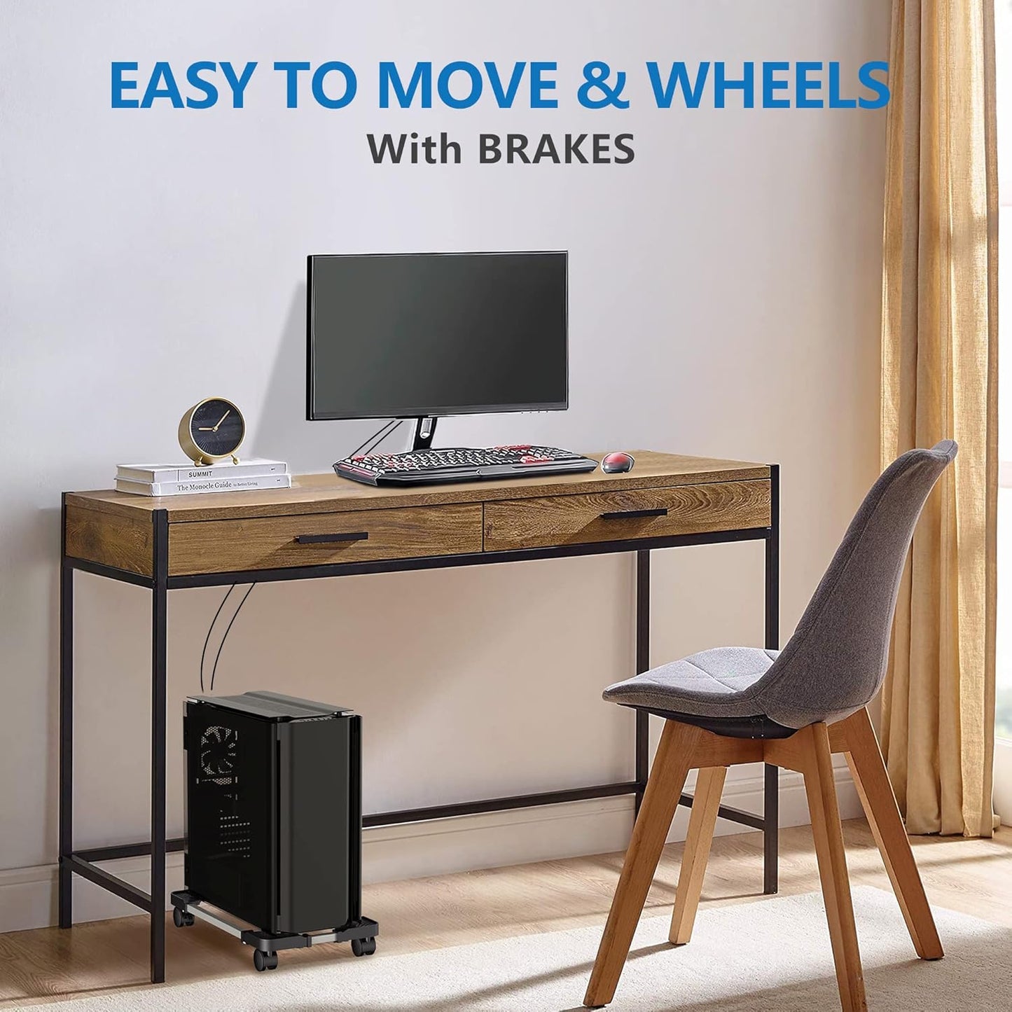 LABOBOLE Computer Tower Stand - Adjustable PC Stand for Most Desktop Towers - Elevate and Organize Your Desktop