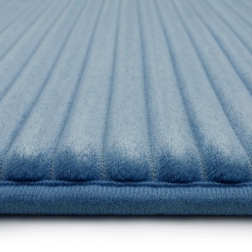 Mohawk Home 17" x 24" Augusta Bath Mat Sky Blue Machine Washable Non Slip Bathroom Rug