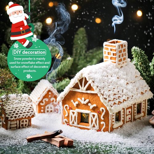 Hatisan 13 Ounces Fake Snow Decoration - Artificial Snow for Christmas & Holiday Crafts | Dry Plastic Snowflakes