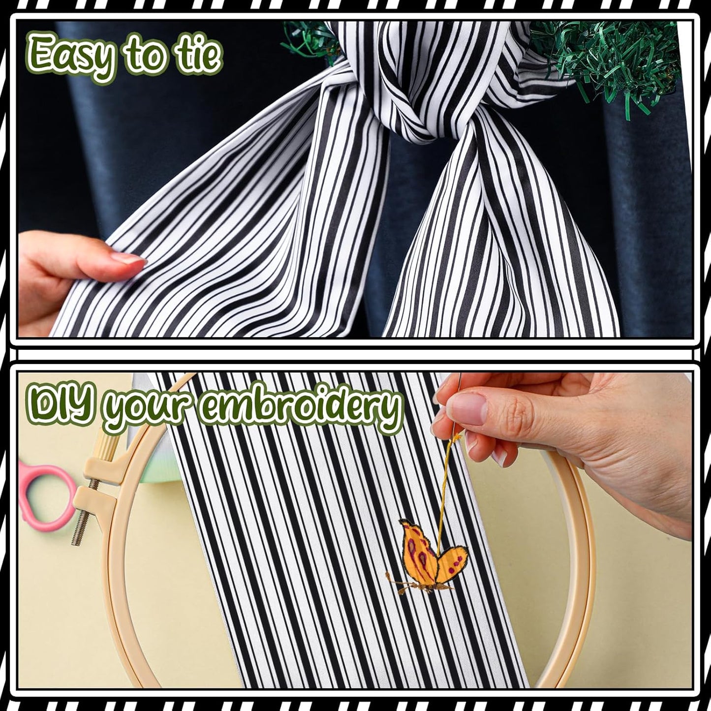 VitalCozy Wreath Sash - Chinoiserie Easter Spring Decor | 4.5" W x 56" L for Indoor/Outdoor Use