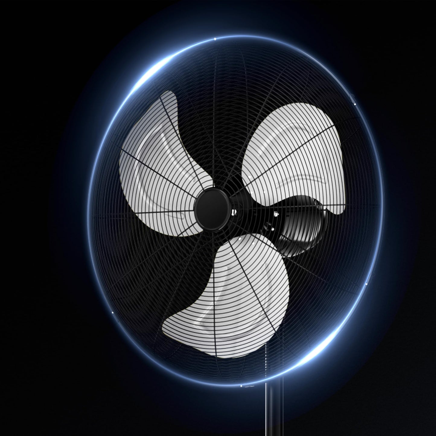 Uthfy 24" 8000 CFM Outdoor Pedestal Fan Oscillating, High Velocity standing fan with 3 Speed, Adjustable Height, Industrial Fans Heavy Duty, 120° Cooling for Warehouse, Garage, Gym, Patio, Silver