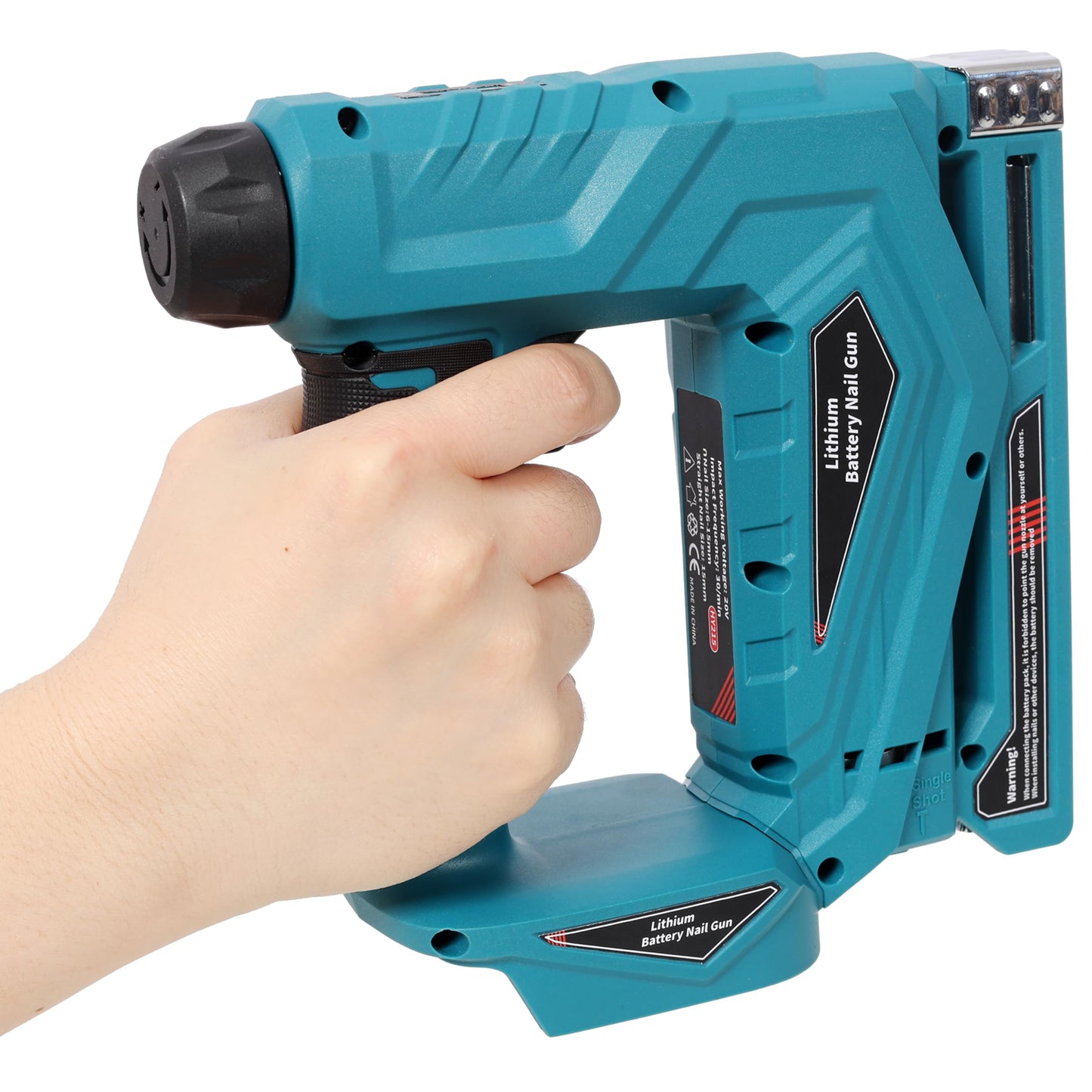 KEIKI 2-in-1 Cordless Brad Nailer & Narrow Crown Stapler, Compatible with Dewalt 20V MAX Battery, Nail Gun with Safety Lock, Professional Woodworking DIY Fastening Tool, Blue