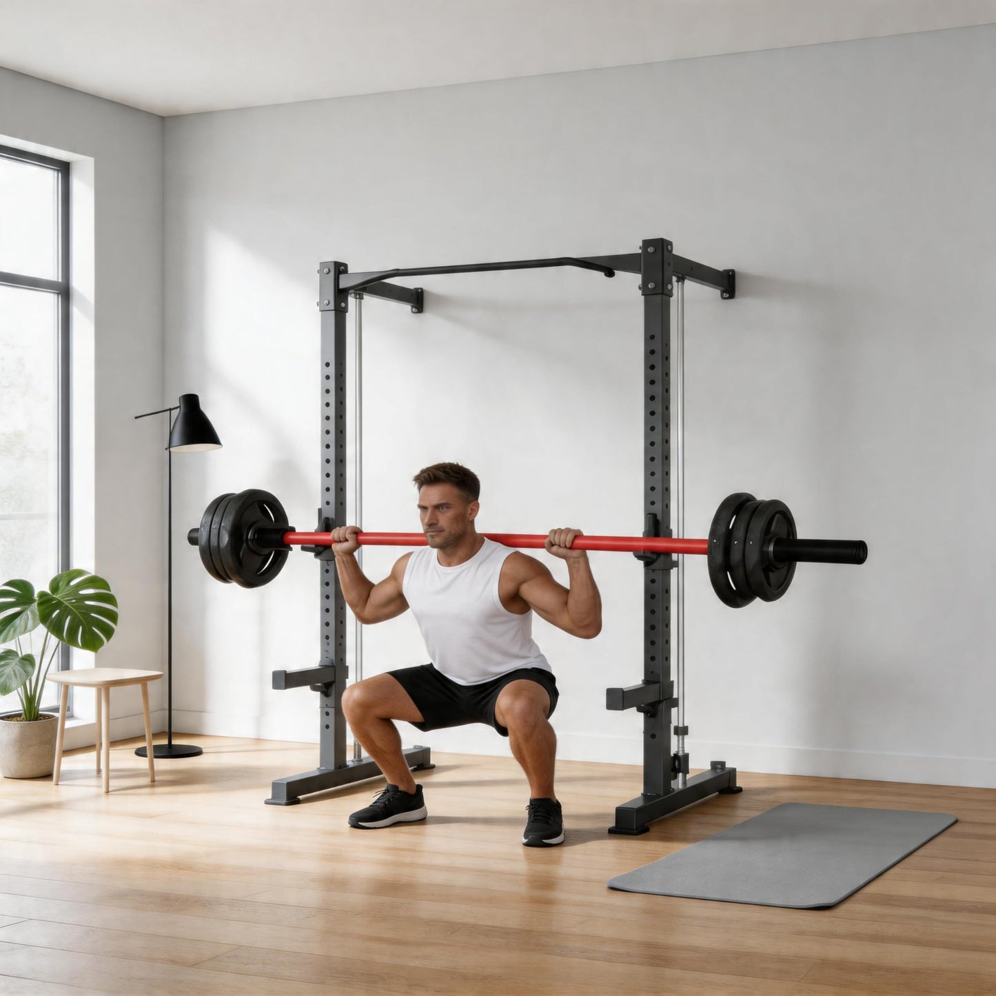 7ft Olympic Barbell 45 LB, Medium-Carbon Steel Weight Lifting Bar, 1500LB Capacity, 28mm Grip, 8 Needle Bearings, Fits 2" Plates for Powerlifting, Deadlift, Bench Press & Home Gym