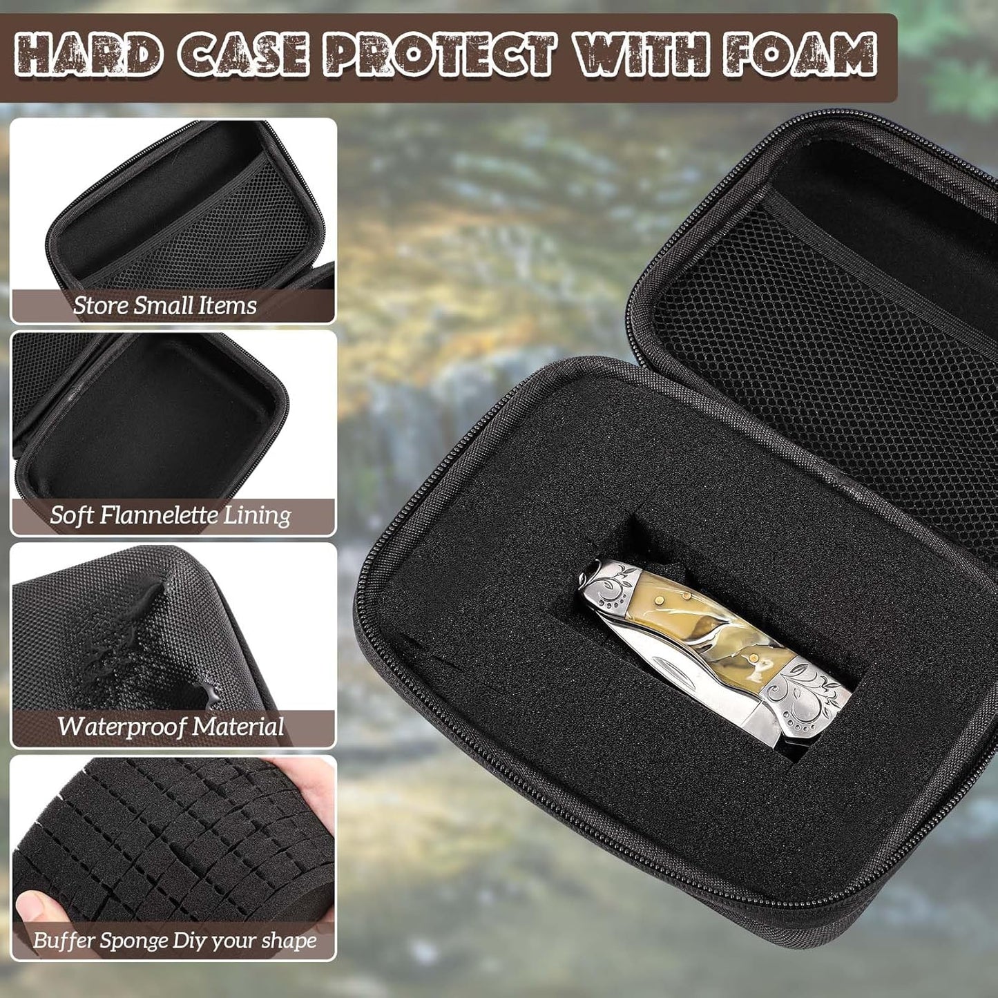 Relaxweex 12.6 8.27 3.5 Inch EVA Hard Case with Customizable Foam x x Protective EVA Carrying Case Shockproof Outdoor