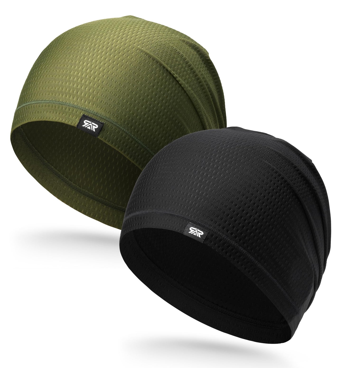 THINDUST 2Pcs Summer Mesh Breathable Skull Beanie - Soft Stretchy Slouchy Beanie Hat Men Women for Running Cycling Gym