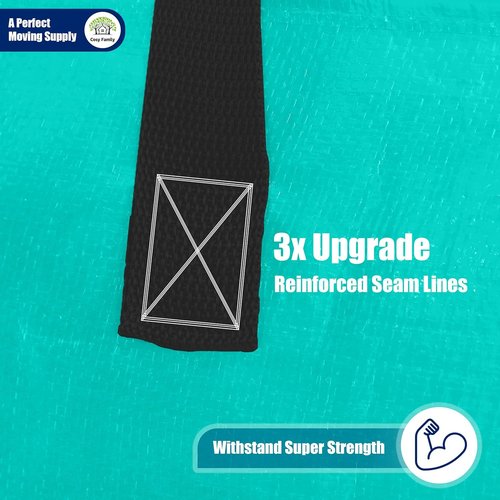 Cosy Family Extra Large Moving Bags - 8 Pack with Backpack Straps & Strong Zippers | 40 Gallon, Aquamarine