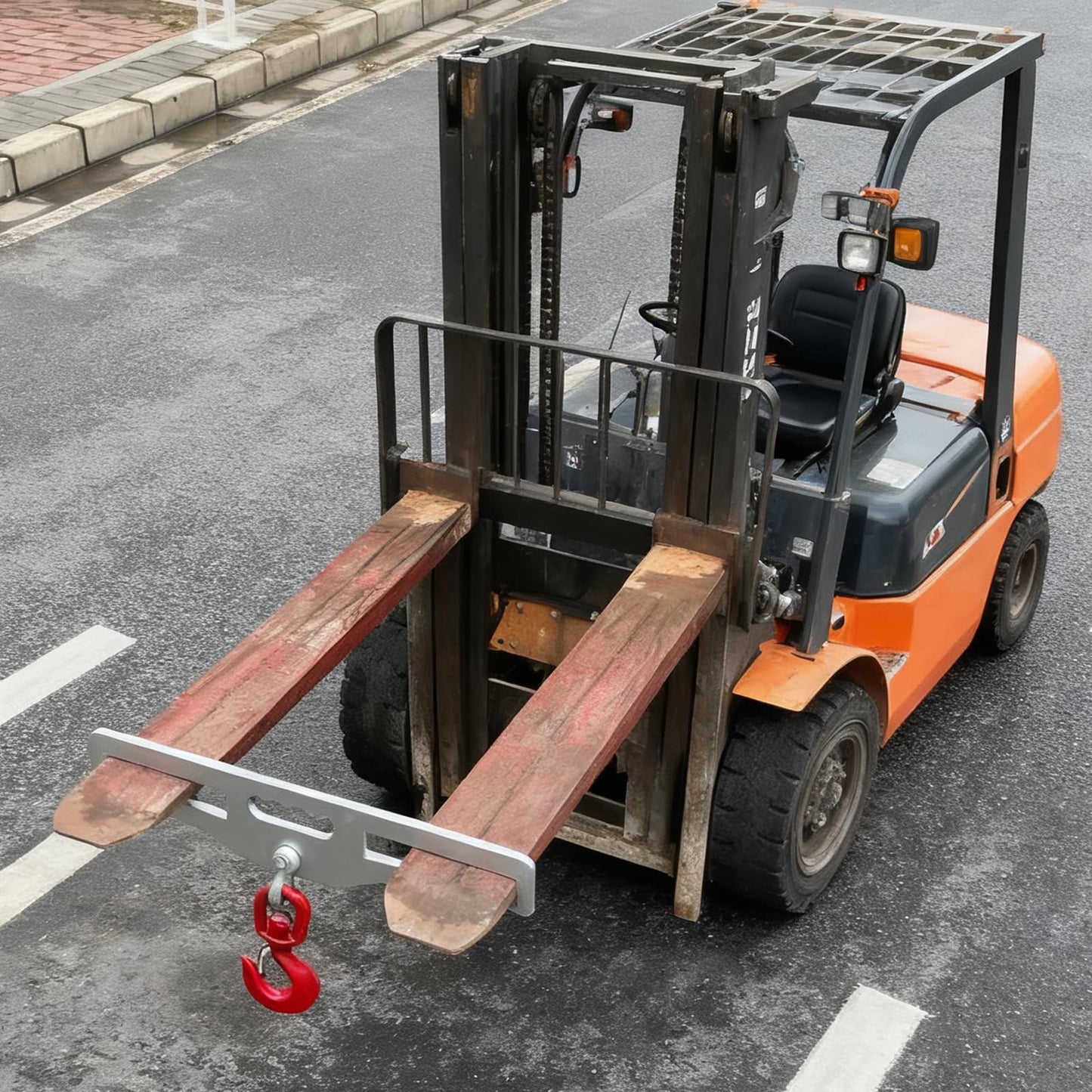 Heavy Duty Forklift Lifting Hook,Surface Galvanization,Fork Lifting Attachment, Load 6600 Lbs（3 Ton）,with 360° Swivel Hook,Fit for Lifting Goods with Forklifts and Construction and Warehouse Lifting