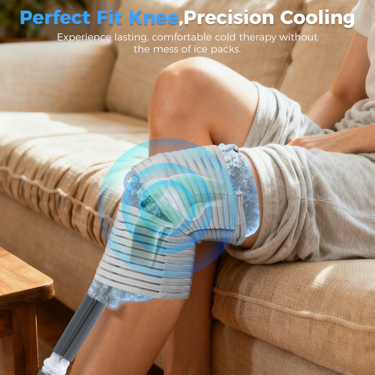 FUPTOS Cold Therapy Machine, Portable Ice Machine for Knee After Surgery with Adjustable Modes & Quiet Pump, for Shoulder Ankle Pain Relief, Cryotherapy Machine Post Surgery Recovery
