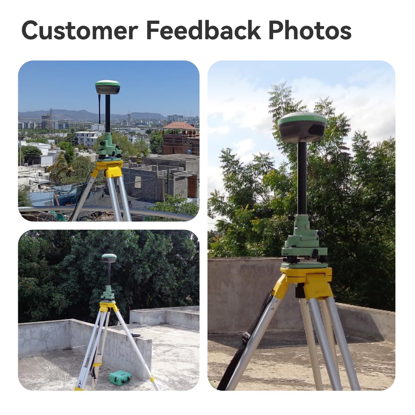 Surveying Tribrach and Adapter, Green Three-Jaw RTK Base with Optical Plummet, 5/8″ Thread for GNSS GPS RTK & Total Station Prism Optical Targeting Base
