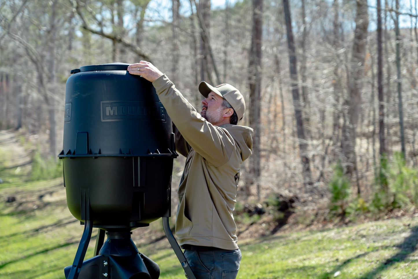 Moultrie 250 lb. Gravity Deer Feeder - Tripod Game Feeder - Easy Conversion Adapter - Protein Pellet Ready - Rugged No-Power Setup for Deer Management