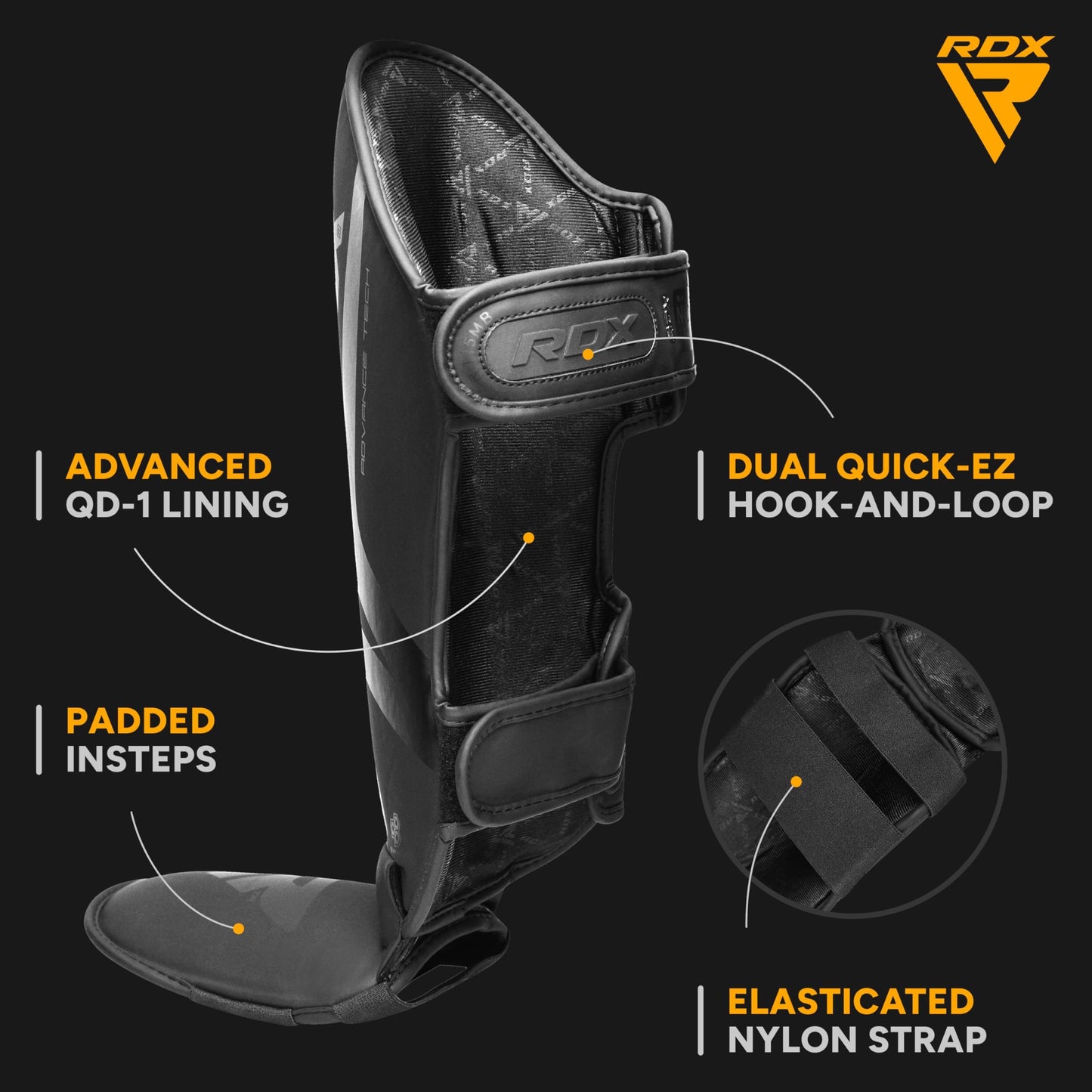 RDX Muay Thai Shin Guards for Men and Women Non-Slip Fit, Full-Contact Protection Adult Shin Pads, MMA, Kickboxing, Sparring, Taekwondo, Shin Protectors Muay Thai, Martial Arts