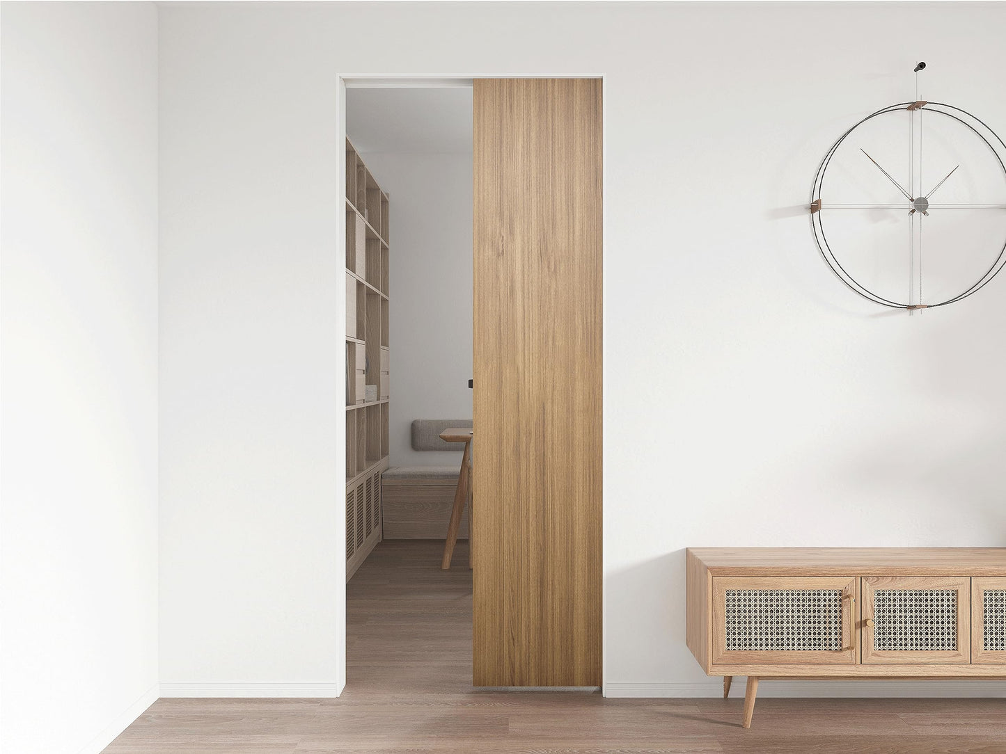 JUBEST 8FT Commercial Grade Pocket Door Hardware and Track Set, Sliding Door Hardware 92", Durable and Smoothly, Easy to Install