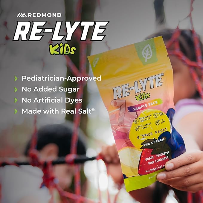 REDMOND Re-Lyte Kids Hydration Electrolyte Mix Powder, Sample Pack (6 Ct.)