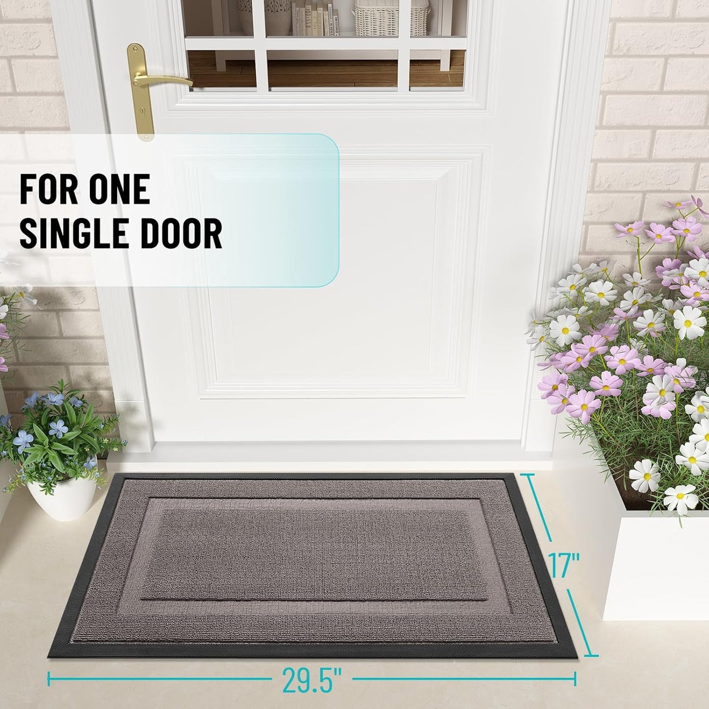OLANLY Waterproof Front Door Mat - All-Season Indoor/Outdoor Doormat, Easy Clean, 33x21, Taupe