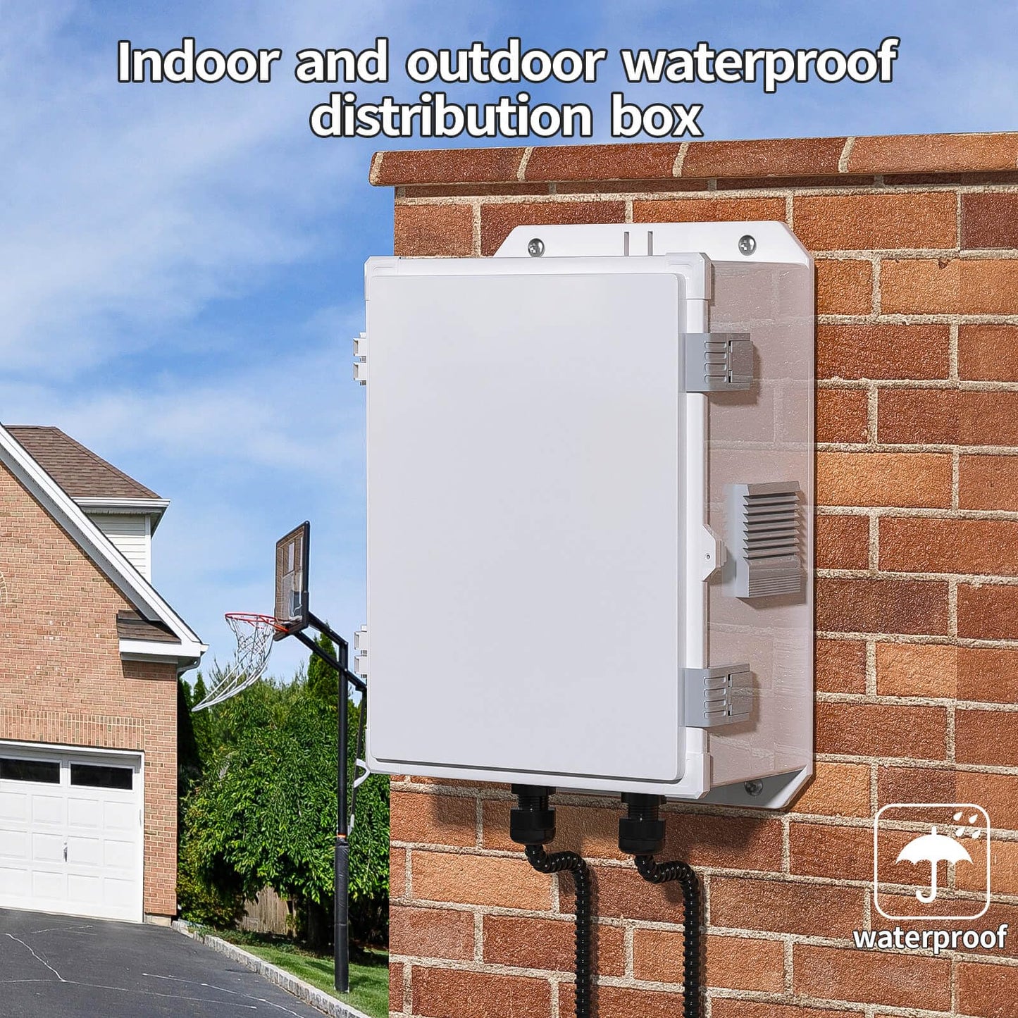 Namunanee Outdoor Electrical Junction Box, ABS Water Resistant Enclosure with Internal Mounting Panel & Hinged Cover (13" H* 9.2" L* 5.6" W)