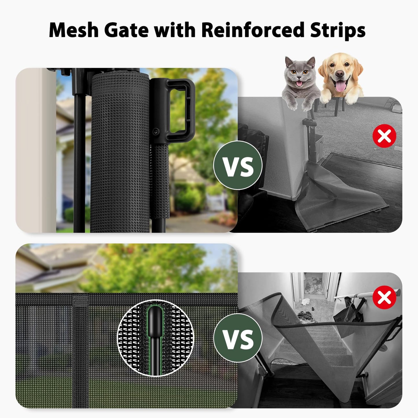 250" Reinforced Extra Wide Baby Gate Retractable Dog Gate, 21ft Extra Long Baby Gate Retractable Gates for Dogs, 48" Extra Tall Pet Gate Retractable Fence Outdoor Gate for Deck/Garage/Patio, Black