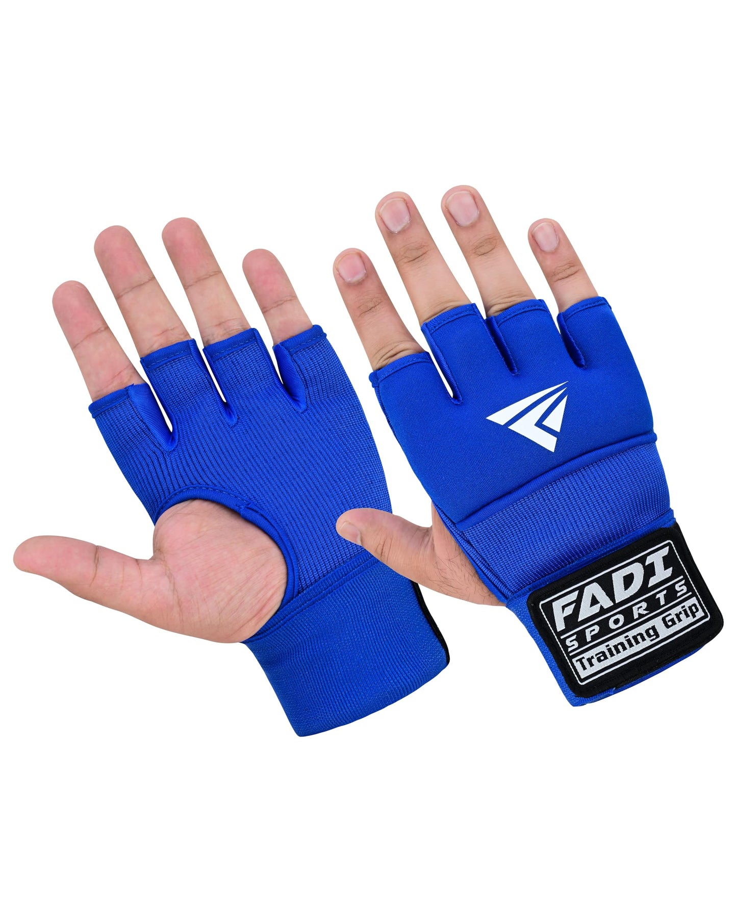 FADI Sports Unisex Gel Boxing Hand Wraps Inner Gloves – Quick Wraps with Wrist Support for MMA, Muay Thai, Kickboxing & Martial Arts Training (Blue, Large)