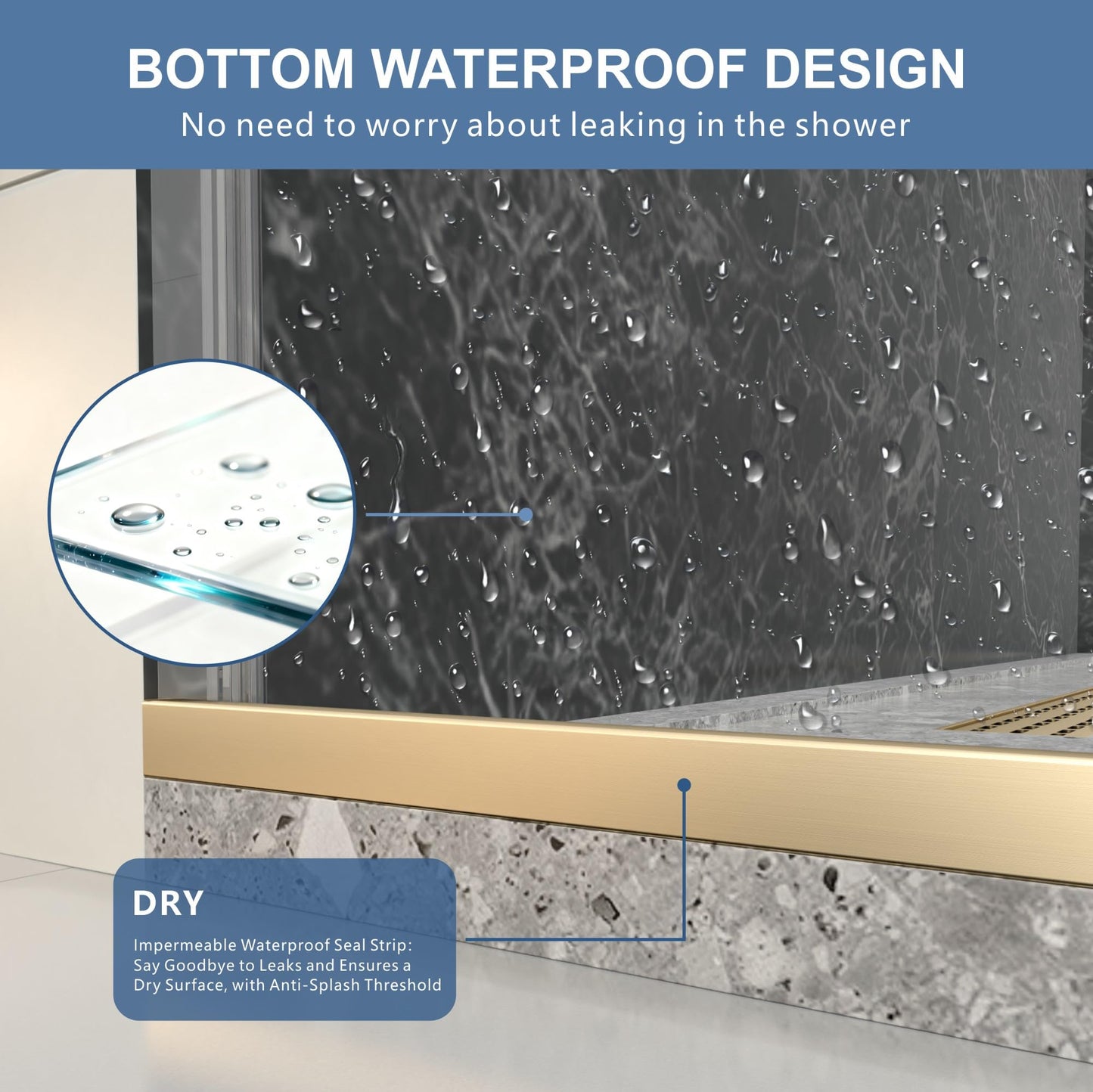 50-54" W x 76" H Frameless Shower Door, Double Sliding Glass Shower Door with 5/16" (8mm) Clear SGCC Tempered, Roller Disc System, 304 Stainless Steel (Brushed Gold, 50-54" W*76" H)