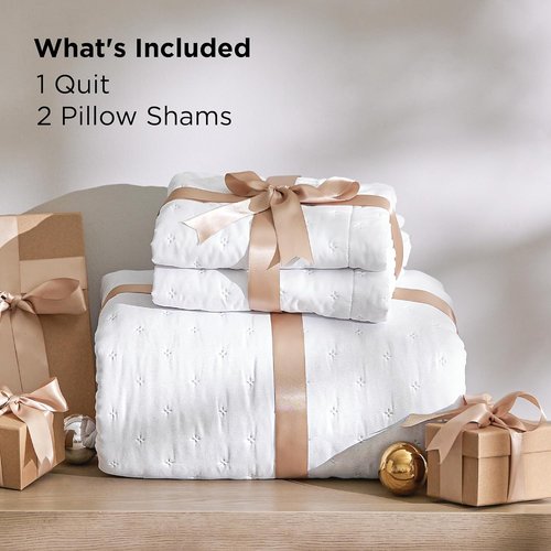 Bedsure Quilts Queen Size - Lightweight Bright White Bedspread | Ultra Soft All-Season Coverlet, 90 x 96 Inches