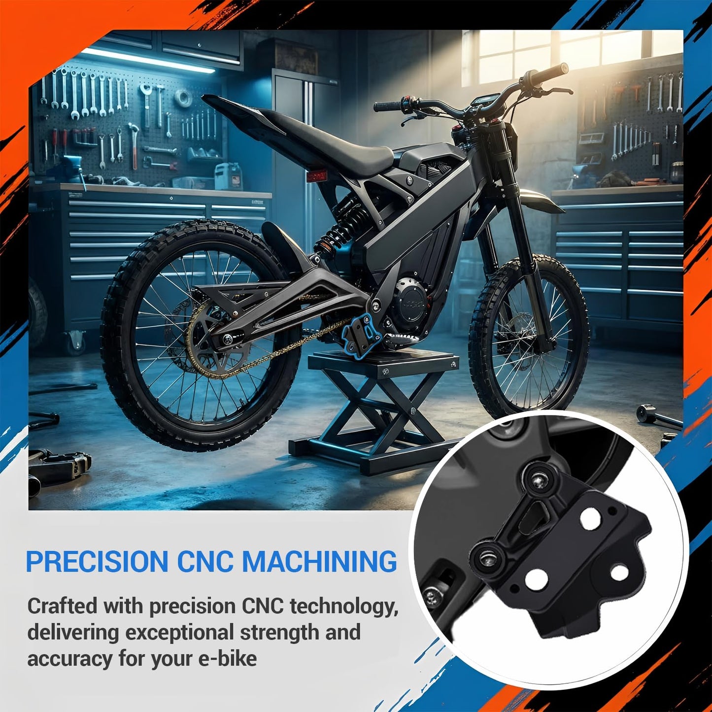 Electric Dirt Bike Foot Pegs Holder CNC Aluminum Pedal Bracket Compatible with Talaria XXX X3 PRO(Black)