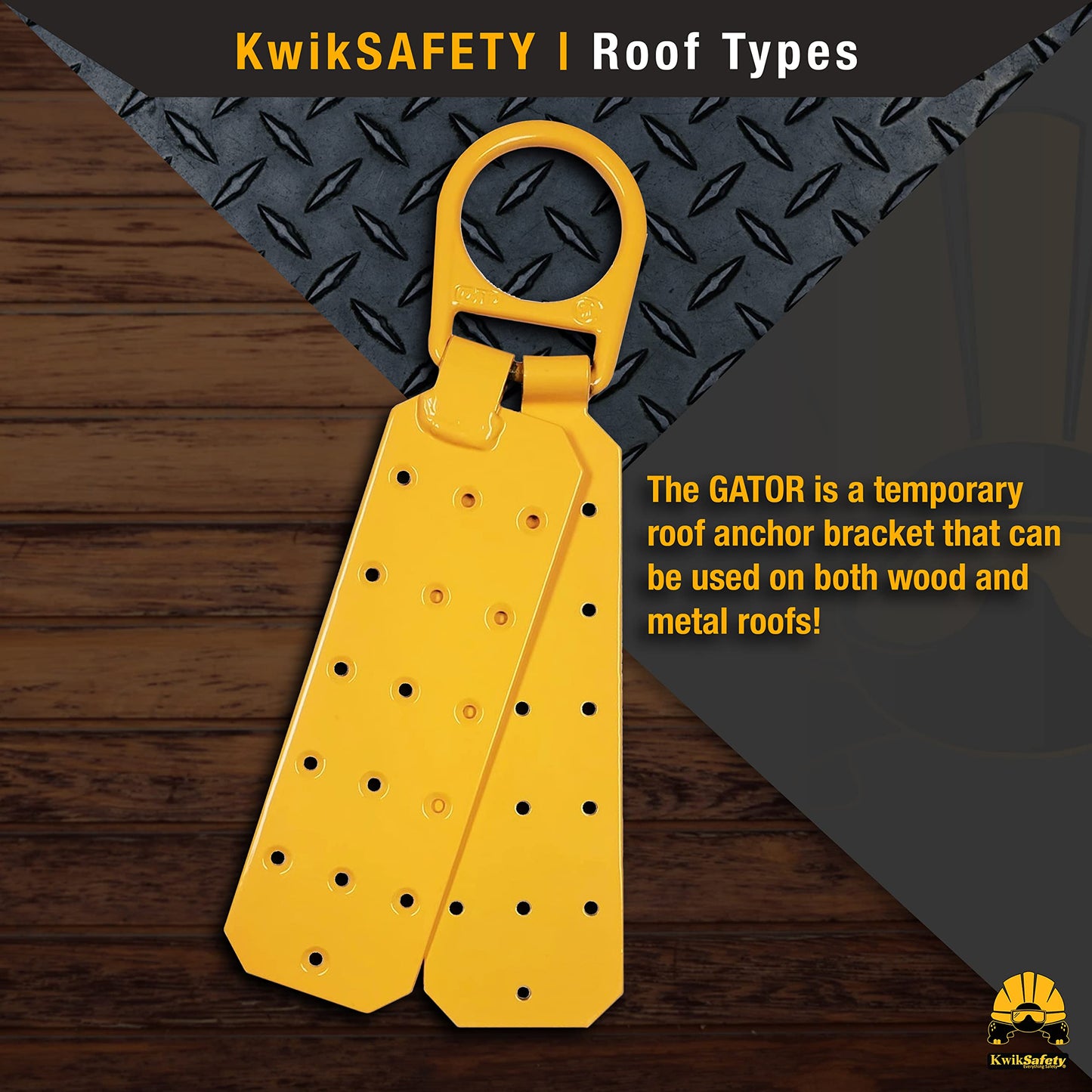 KwikSafety - Charlotte, NC - GATOR [COMBO] Temporary Reusable Roof Anchor + 50’ Vertical Lifeline Rope Assembly ANSI Tested OSHA Compliant PPE Fall Protection System D Ring Fall Arrest Equipment