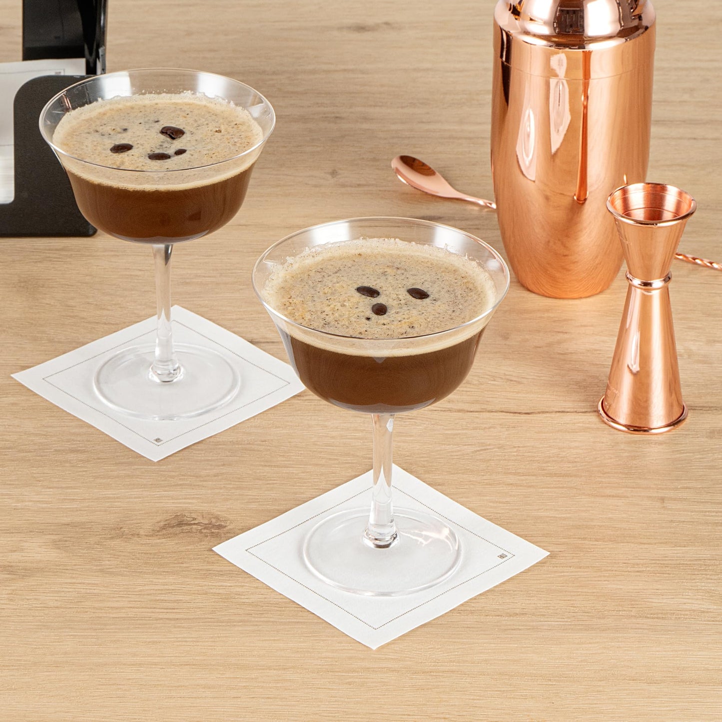 Restaurantware-Vetri 13 Ounce Flared Coupe Glasses, 6 Dishwashable Martini Glasses - No Lead, Long Stemmed, Clear Glass Cocktail Drinkware, For Hosting Parties, Serve Margarita Or Cosmopolitan