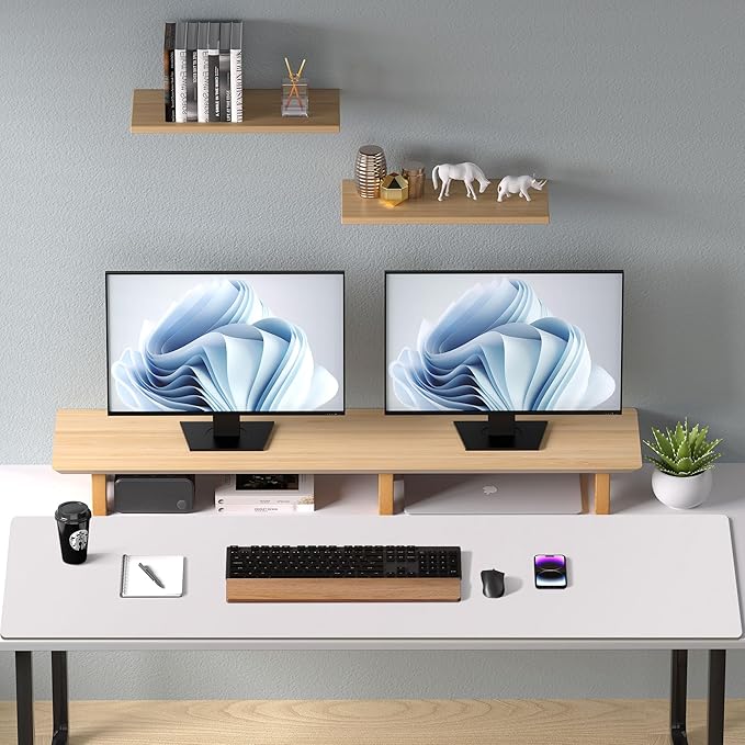 Aothia Large PU Leather Desk Pad Protector – Non-Slip Mouse Pad & Writing Mat for Office/Home, Waterproof, Easy to Clean (48" x 17", Pale Lavender White)