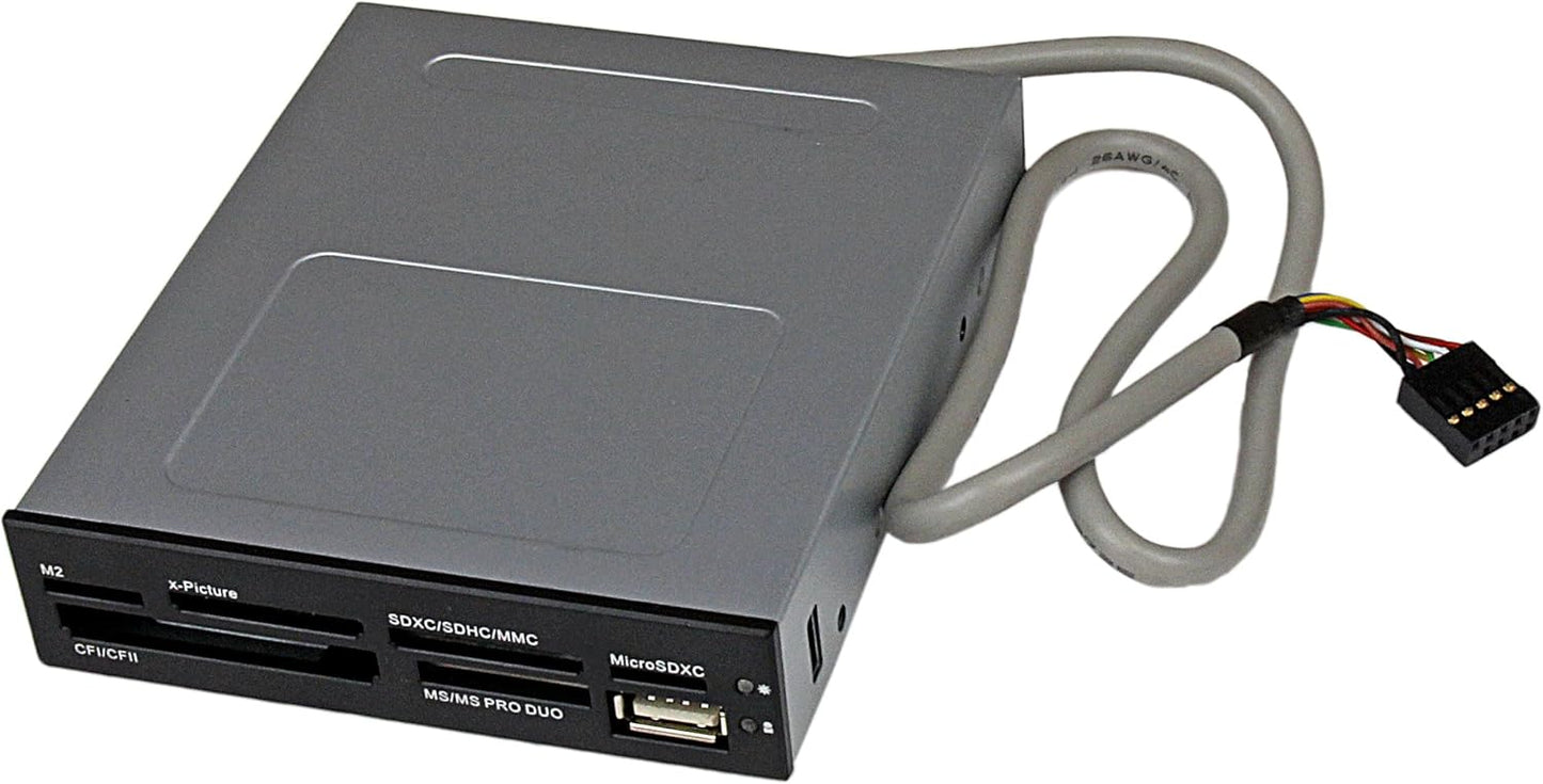StarTech.com 3.5in 22-in-1 2.0 CF/SD/MMC/MS/xD (35FCREADBK3) Front Bay USB Internal Multi Media Memory Card Reader