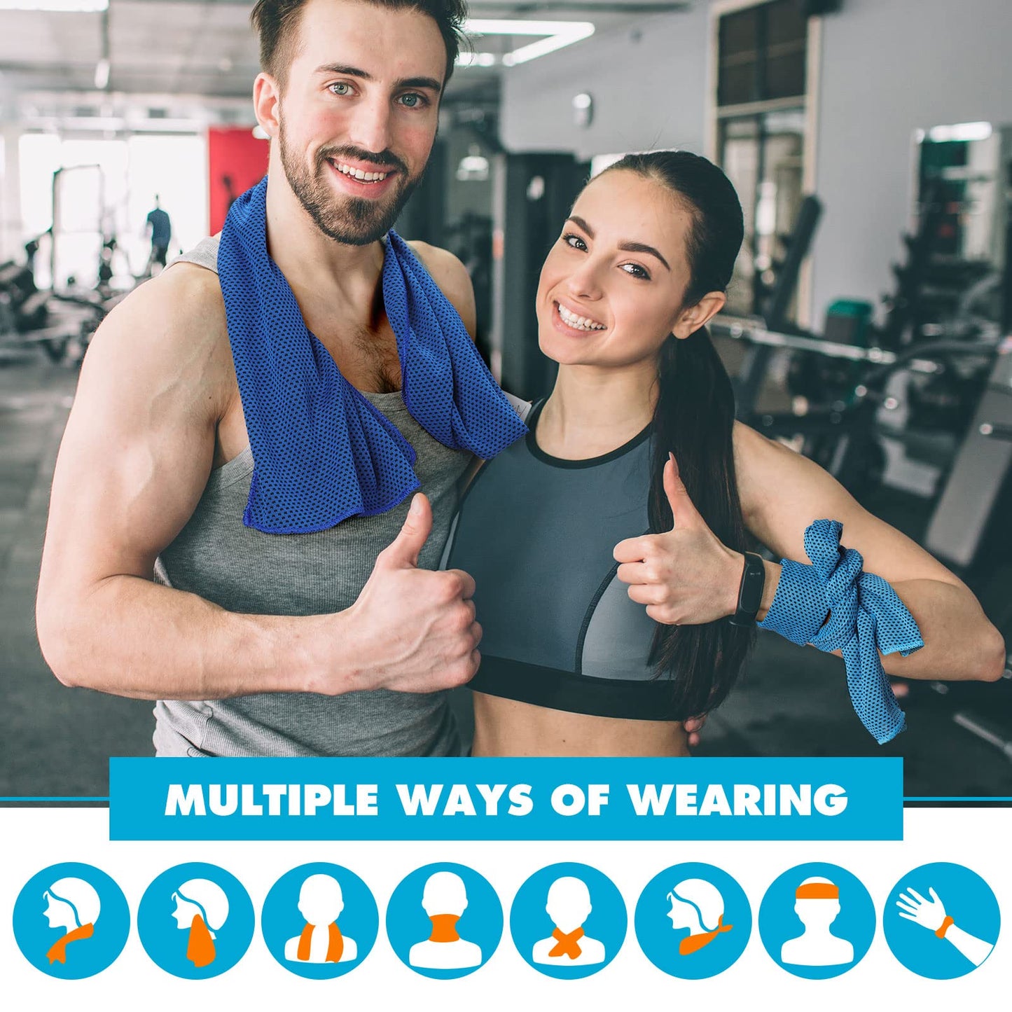 Honoson 20 Packs Cooling Towel, 40" x 12" Ice Towel for Neck and Face Microfiber Breathable Sport Sweat Rag for Gym, Yoga, Travel, Camping, Running, Fitness, Workout & More Activities