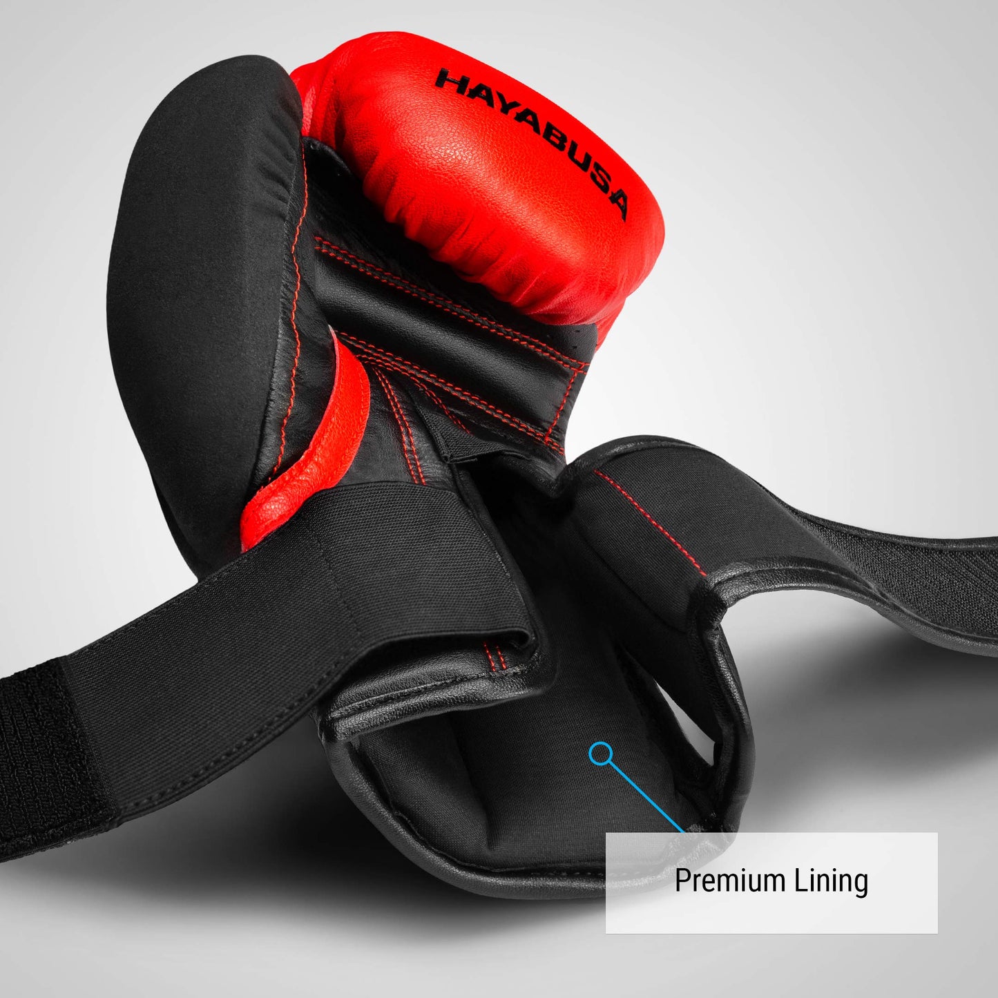 Hayabusa T3 Boxing Gloves for Men and Women Wrist and Knuckle Protection, Dual-X Hook and Loop Closure, Splinted Wrist Support, 5 Layer Foam Knuckle Padding - Red/Black, 18 oz