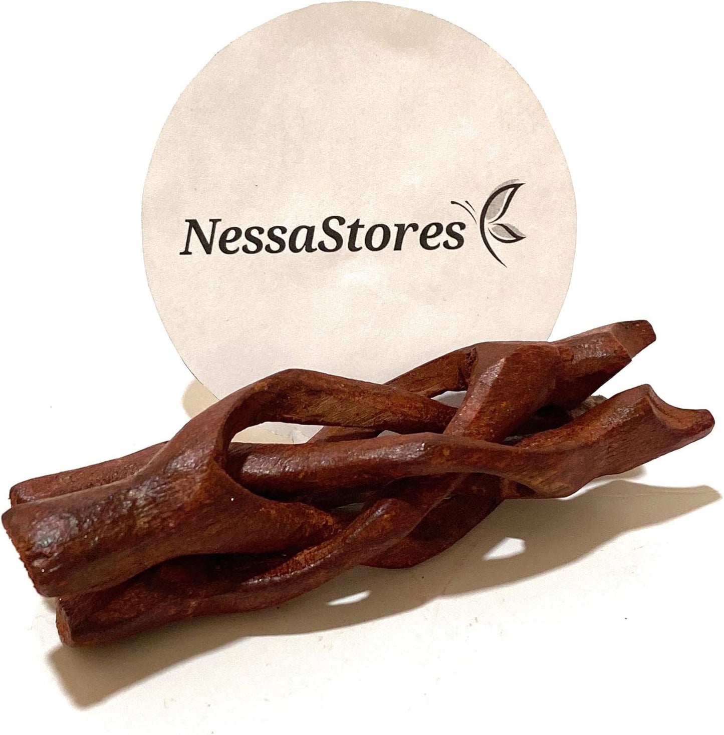 4" #JC-045 (8 NessaStores - Carved Tripod Wood Stand Holder pcs)
