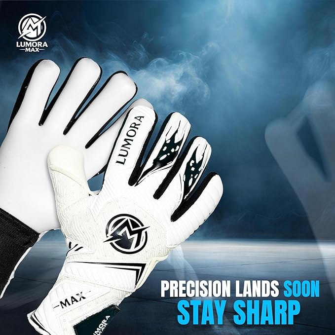 Goalkeeper Gloves-Professional Negative Cut Goalie Gloves with Contact Max Grip, 4mm Foam Padding & Airprene Backhand| No Finger Save, All-Weather Performance. Sizes (7-10)