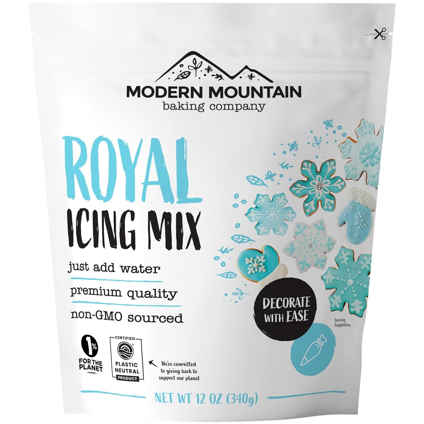 Royal Icing Mix - Premium 12oz Icing for Sugar Cookies | Easy to Use, Naturally Flavored, Gluten-Free