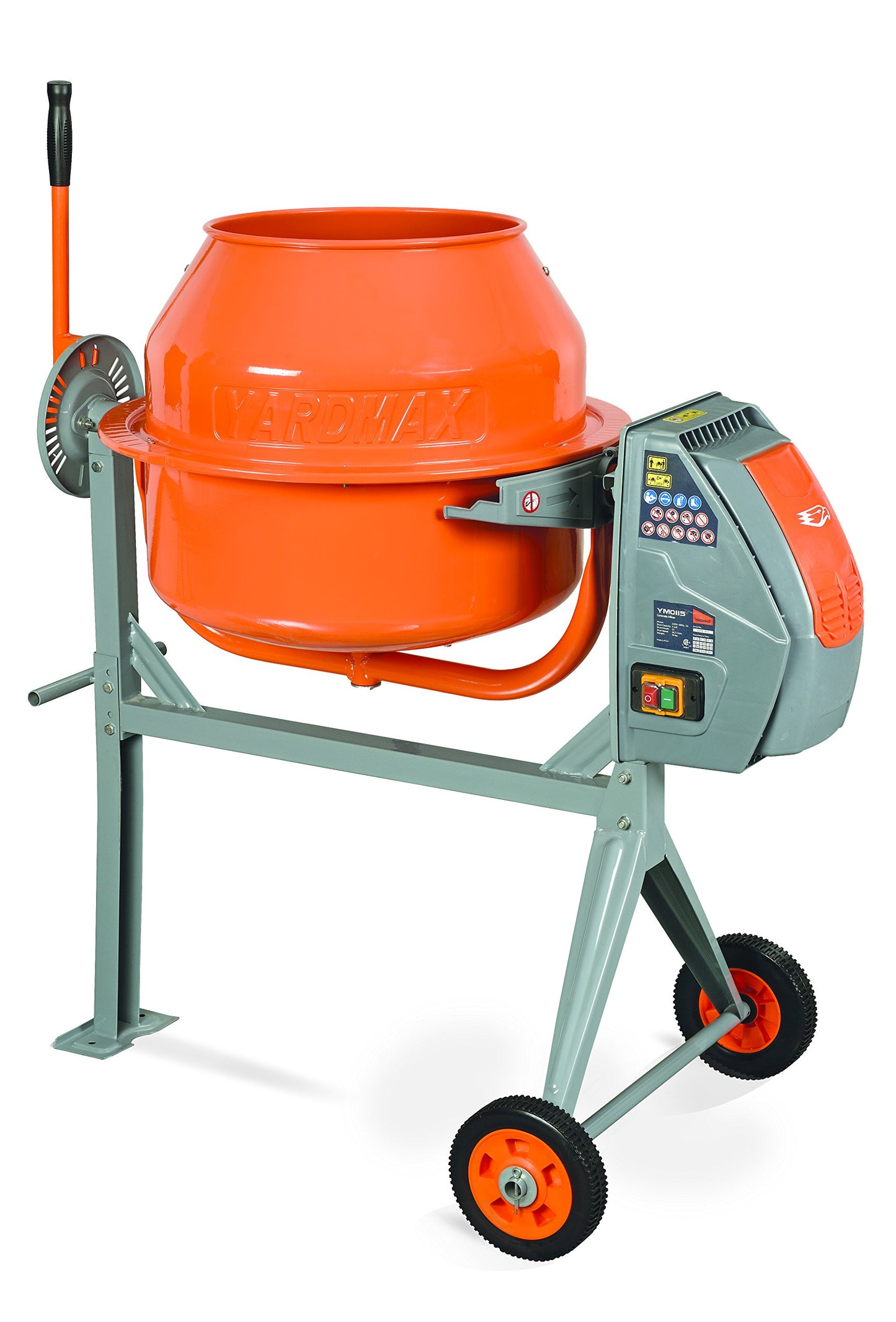 YARDMAX YM0115 4.0 Cu. Ft. Concrete Mixer & IRWIN Tools Magnetic Post Level (1794482),Blue