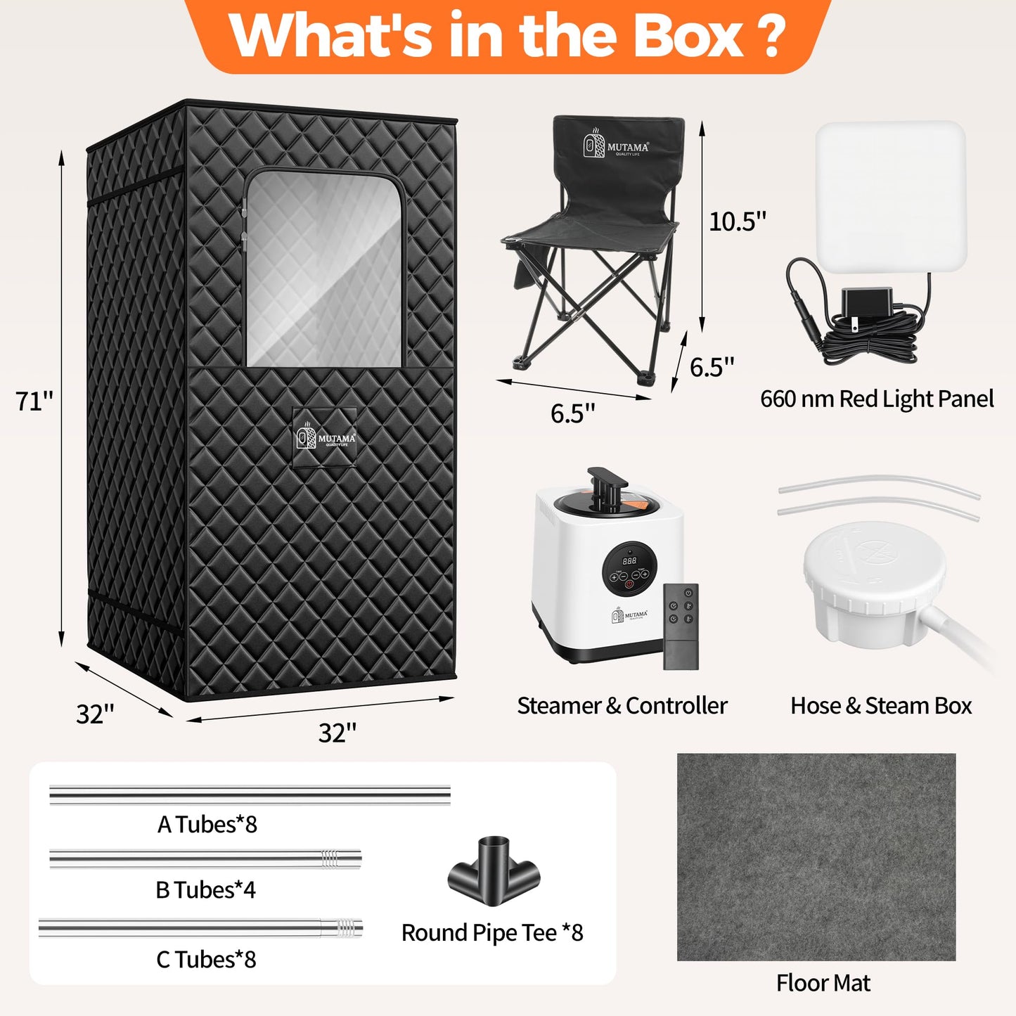 Sauna Box, 3L Portable Steam Sauna Tent for Home & Indoor Use, 1400w Personal Sauna Pod, Remote Control, Folding Chair, 15 Levels, 99-Min Timer,32" x 32" x 71"
